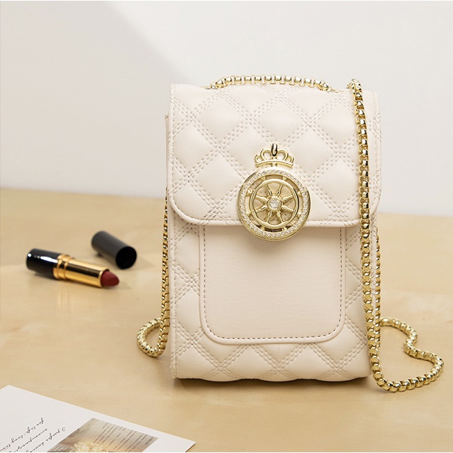 Túi xách nữ mini khóa vương miện hoàng gia sang chảnh dây xích vàng chống trộm Capucha T251