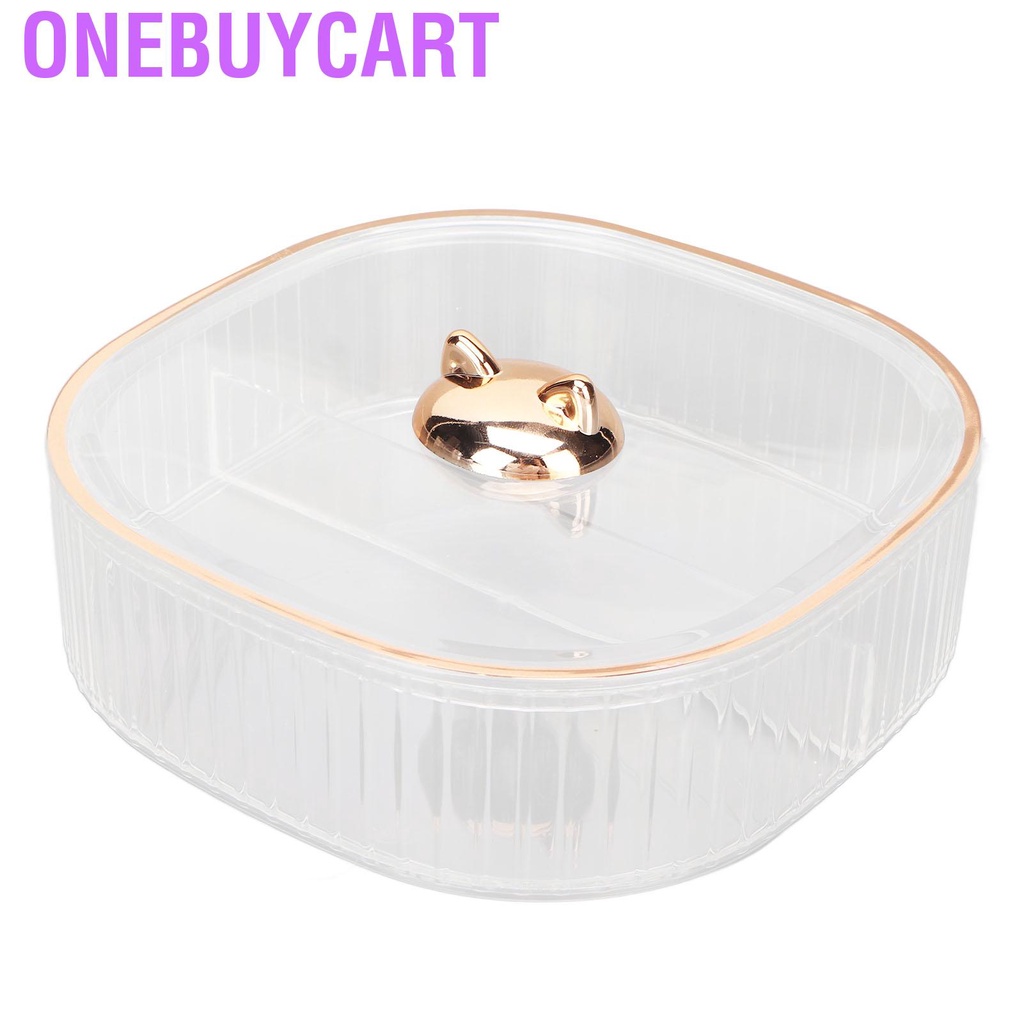 Onebuycart Jewelry Storage Box 3 Layers Stackable Elegant Transparent Space Saving Holder for Cosmetics Keys Snacks