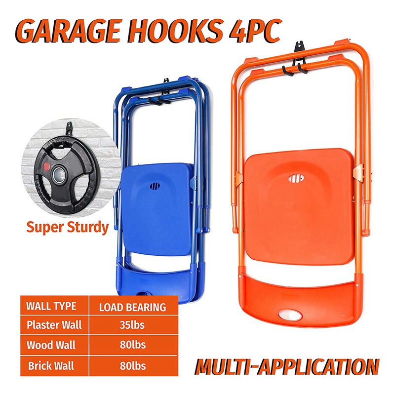 Set 4 Móc Treo Đồ Gắn Tường Nhà Để Xe Đạp Tiện Dụng Và Bền