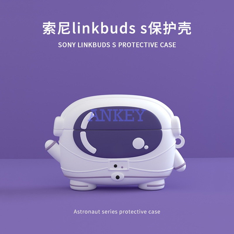 Sony LinkBuds S WF-LS900N Cover Green Dinosaur Earphone Silicone Case Earbuds Waterproof Shockproof Soft Protective Headphone Cover Headset Skin with Hook
