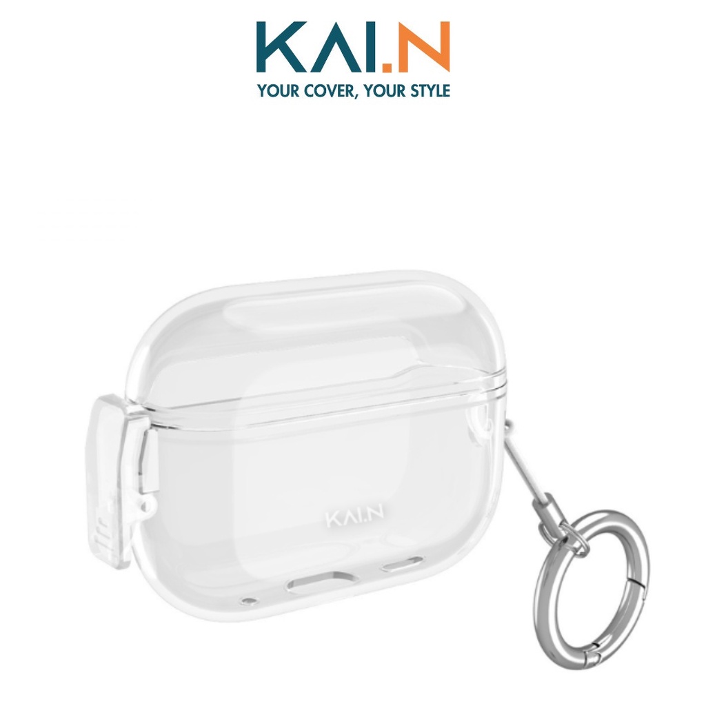 Ốp Cho Airpods PRO 2 Kai.N Smartlock Khóa Thông Minh Trong Suốt Kèm Móc Treo