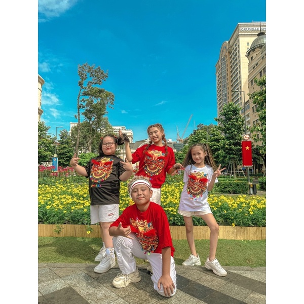 Áo lân ngũ hành - Unisex Nam Nữ - cho Bé và Gia Đình - Form Rộng - bigsize - áo nhóm - đồng phục áo lớp - local brand