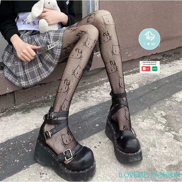 Quần tất lưới họa tiết mèo hello kitty thời trang quyến rũ dành cho nữ