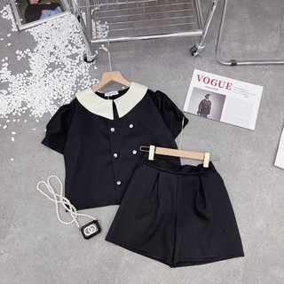 BIGSZE Set cổ bèo phối nút