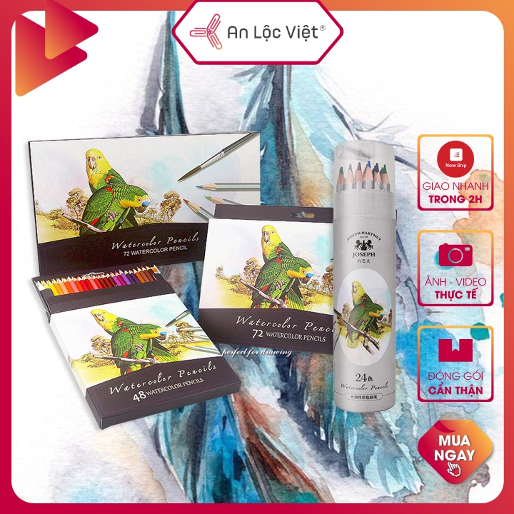 Bút Chì Màu Nghệ Thuật 24, 72 Màu Tan Trong Nước Joywish Y810