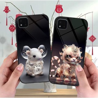 Ốp lưng kính cường lực Realme C21Y / C25Y đủ 12 con giáp mẫu thủy tinh. Ốp tráng gương cao cấp