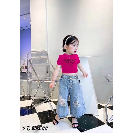 Sét jean bé gái ống suông