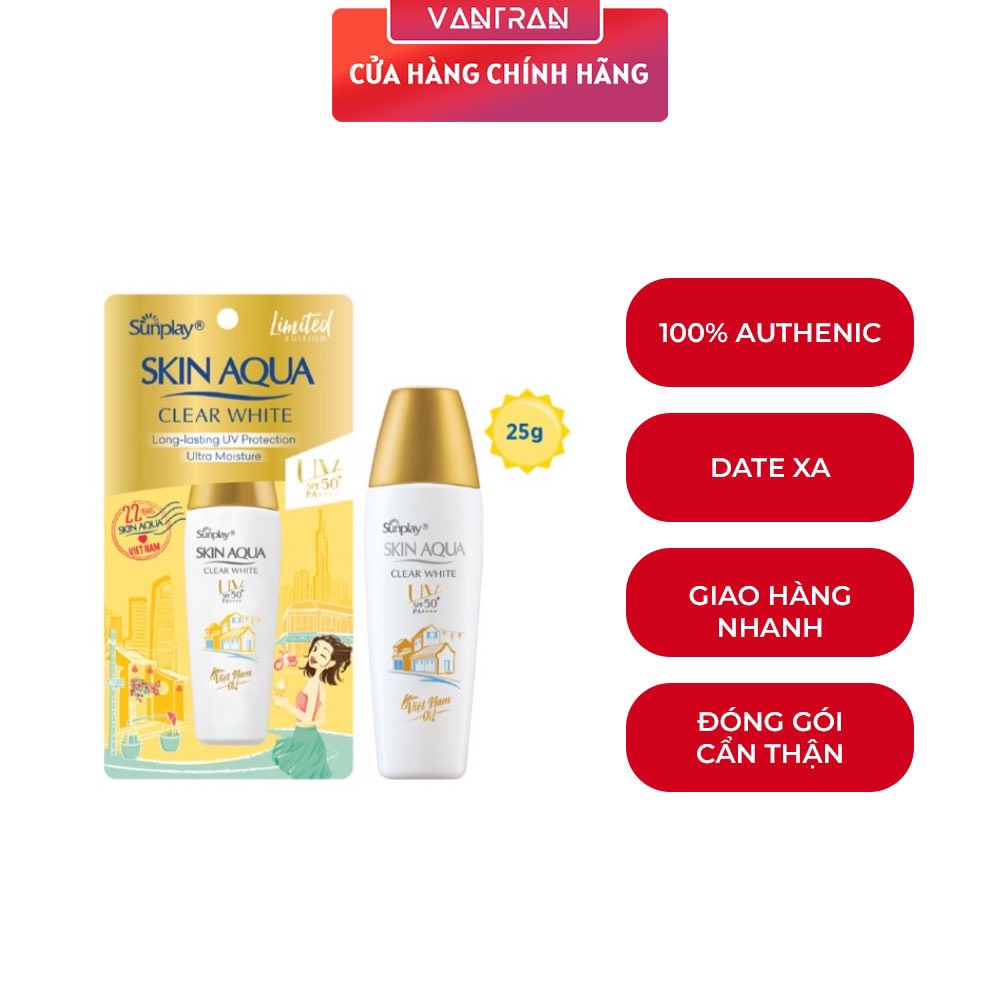 Sữa chống nắng hằng ngày dưỡng trắng Sunplay Skin Aqua Clear White SPF 50+ PA++++25g