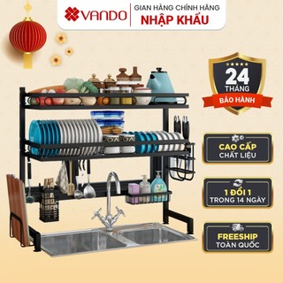 Kệ Chén Bát Thông Minh Trên Bồn rửa Bát VANDO, Sơn Tĩnh Điện 3 lớp Loại Cao Cấp Siêu Bền