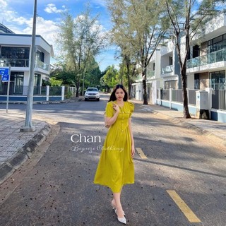 [CHAN BIGSIZE] Đầm midi phối cúc bigsize