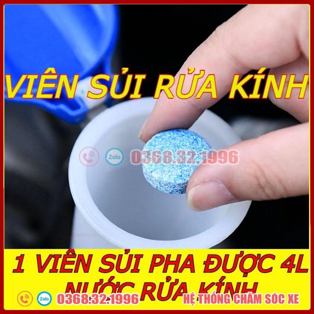 Viên Sủi Rửa Kính Xe Ô Tô - Nước Rửa Kính Xe Hơi - Viên Pha Nước Rửa Gương Kính - Làm Sạch Gương