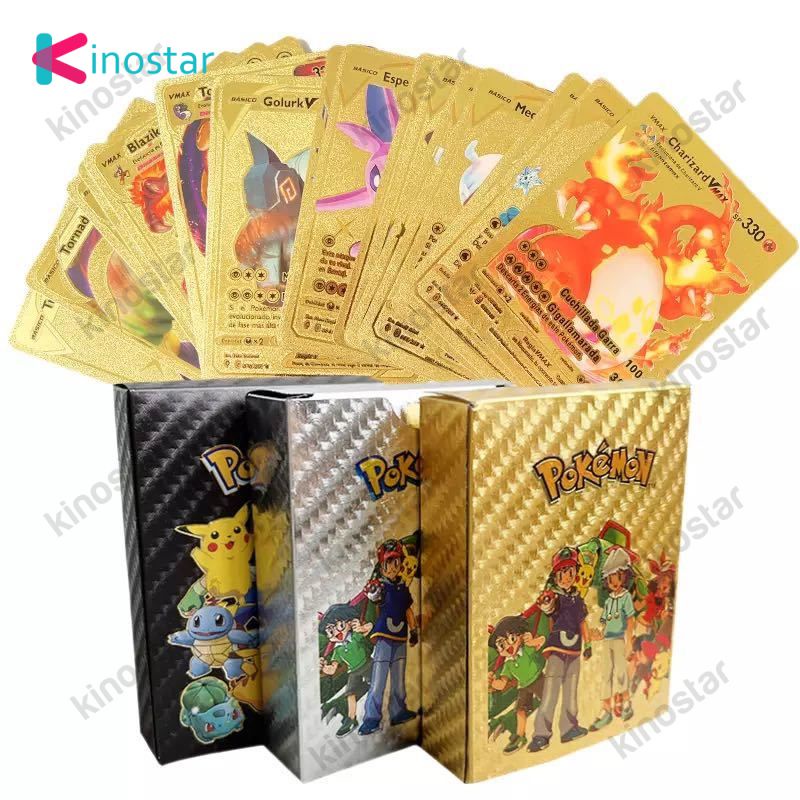 Pokémon Đồ Chơi Trẻ Em Thẻ Bài Pokémon Gold Foil Sáng Bóng 110 Vmax/Gx Pokemon Tiếng Anh.