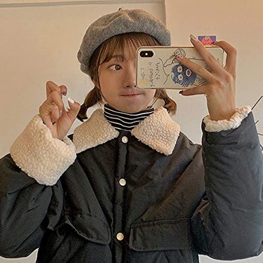 Áo Sơ Mi Cổ Cao Giả Hai Lớp Ấm Áp Có Thể Tháo Rời Cho Nữ