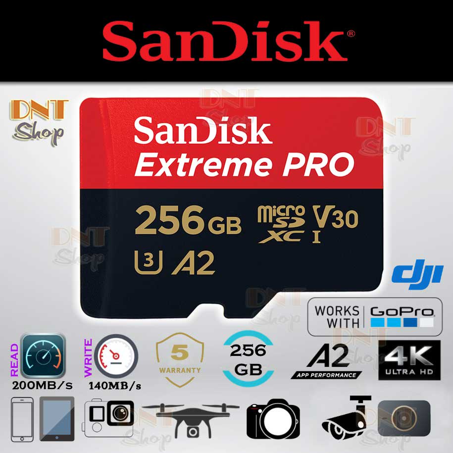 Thẻ Nhớ MicroSDXC Extreme PRO A2 256GB V30 U3 Class 10 UHS-I (Sdsqcd-256G-GN6MA)