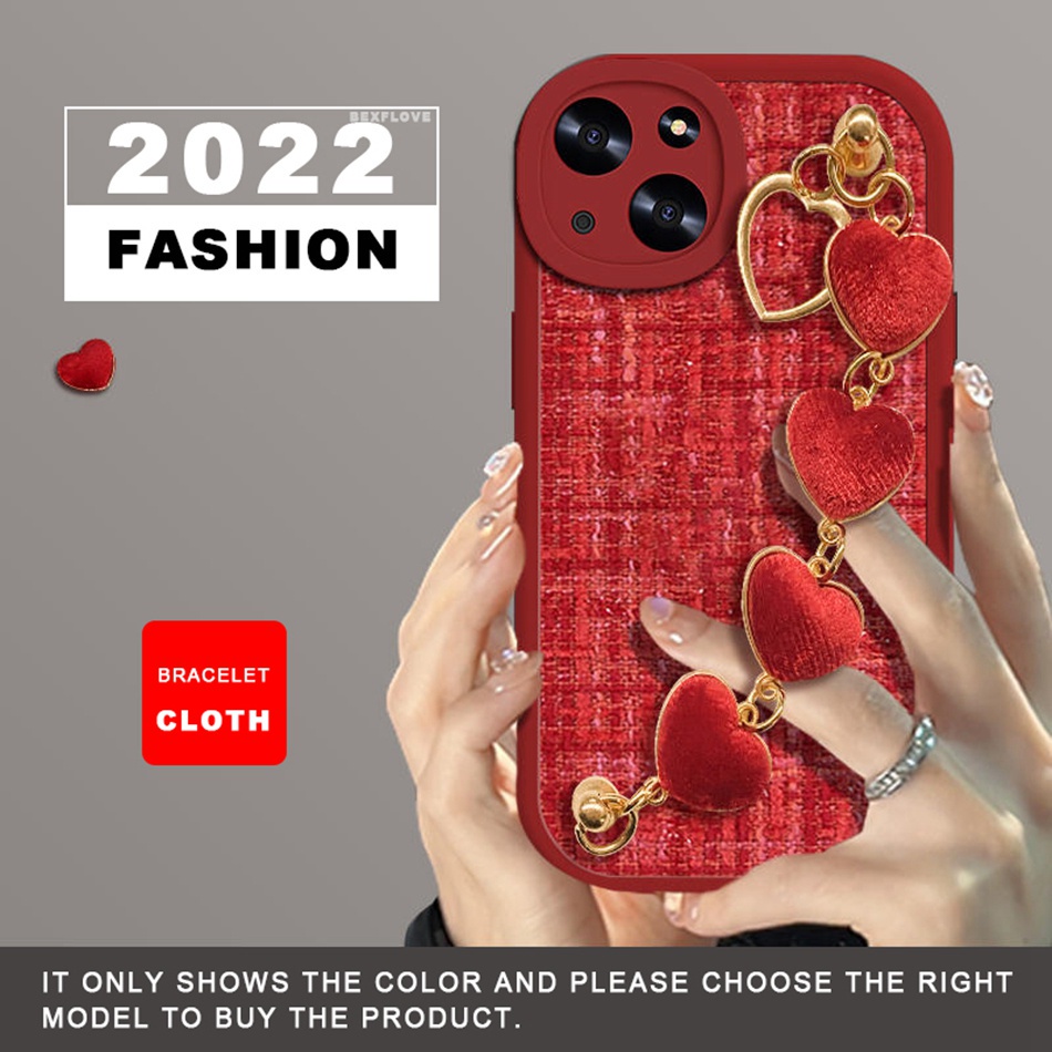 Ốp Điện Thoại Silicon Dẻo Phối Vải Hình Trái Tim 3D iPhone 11 12 13 14 Pro MAX 11Pro 12Pro 13Pro 6 6S 7 8 Plus X XR XS MAX SE 2020 2022