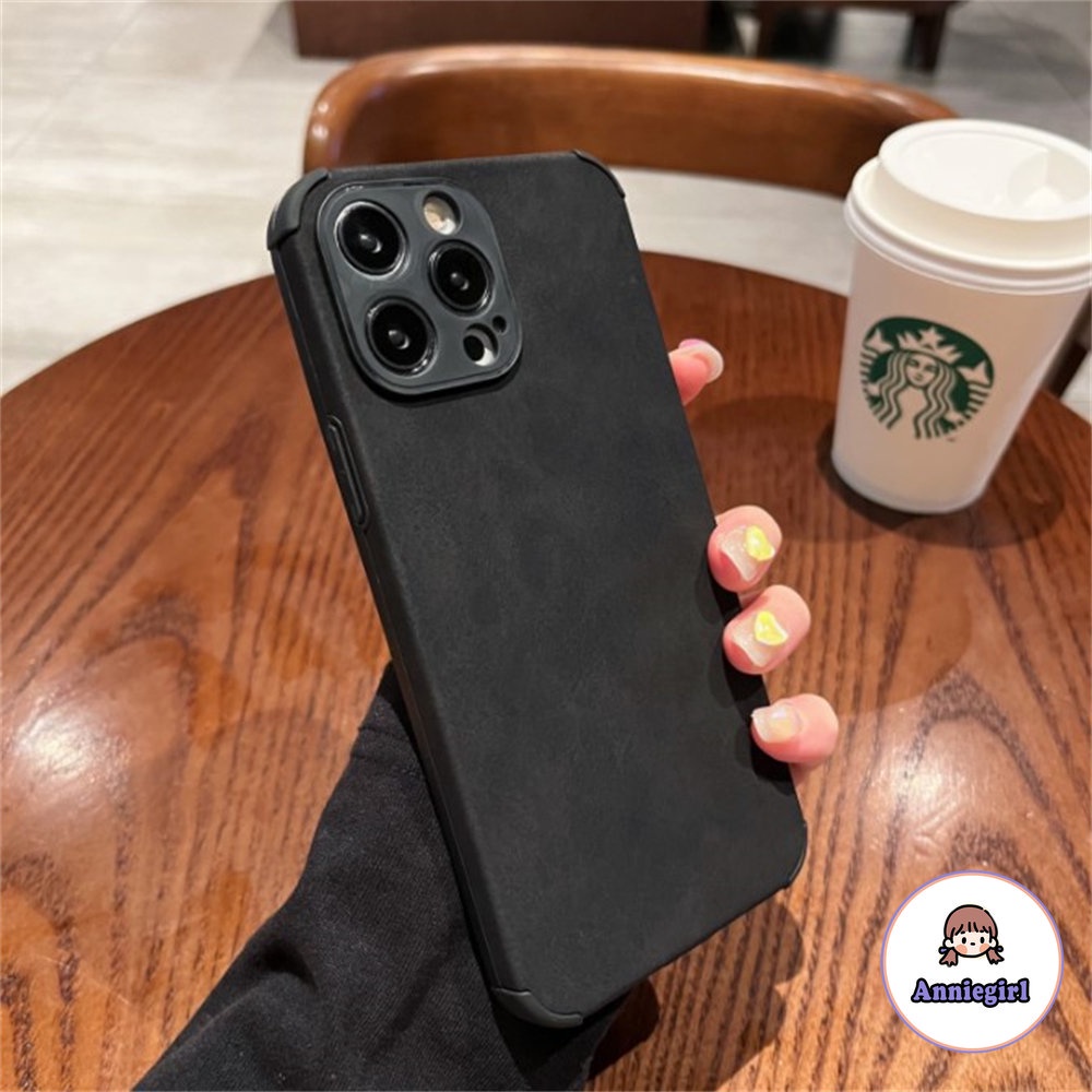 Ốp Điện Thoại TPU Mềm Giả Da Chống Sốc Cho IPhone 11 14 12 13 Pro Max