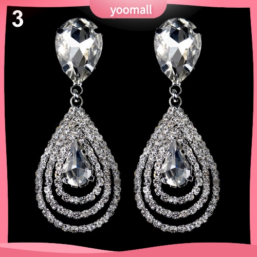 Bông Tai Hình Giọt Nước Đính Đá Thanh Lịch Dành Cho Nữ