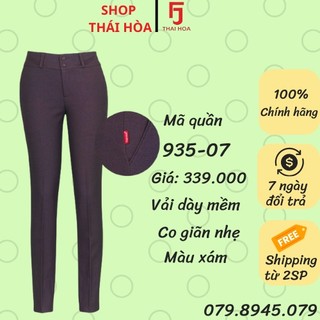 Quần tây nữ màu xám chất vải dày mềm Thái Hòa 79 935
