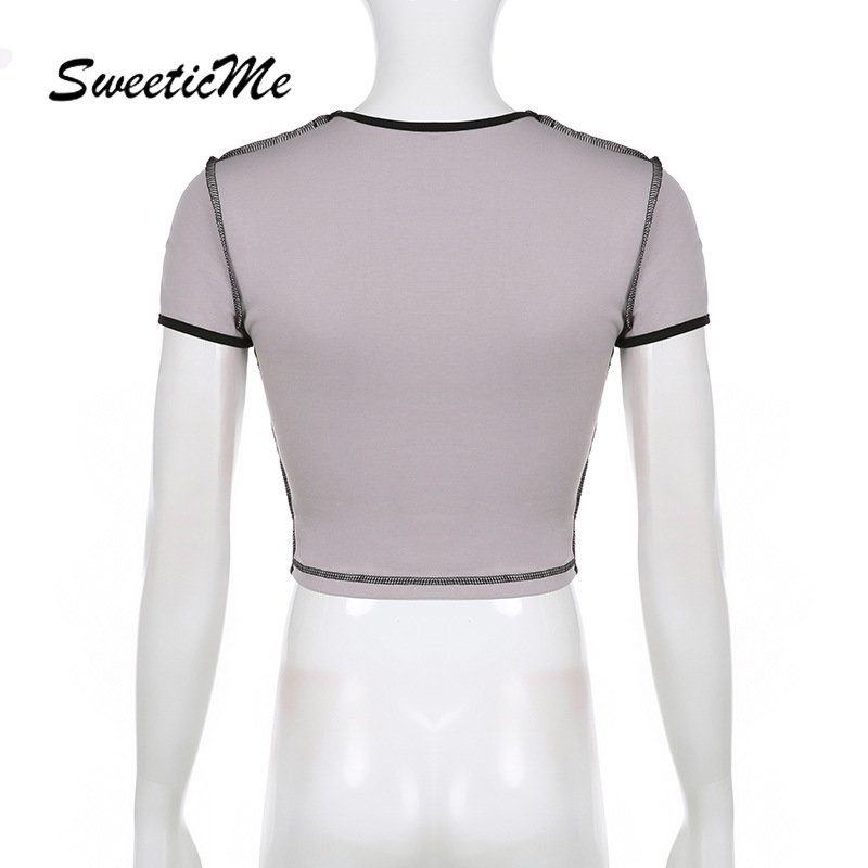 Áo Thun Tay Ngắn Cổ Tròn Dáng Ôm Thời Trang 2023 Cho Nữ