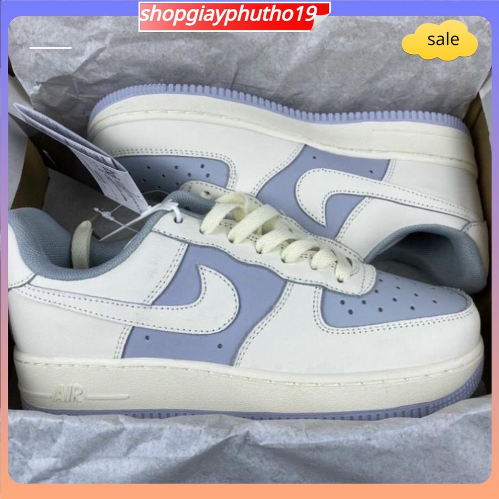 ✅shopgiayphutho19✅Giày thể thao AF1 trắng xanh kem, Giày air force 1 baby blue phối đồ nam nữ trẻ trung bản mới nhất