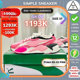 Giày Puma RS-X3 Nữ 🔴FREESHIP🔴 Puma RS-X3 Puzzle White Pink Chính Hãng - Giày Puma Running Cá Tính Cute Auth [37157006]