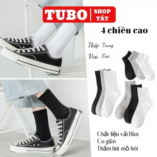 Tất vớ nam nữ chất liệu vải hàn co giãn bốn chiều kiểu dáng trơn phong cách hiện đại - Tubo Shop
