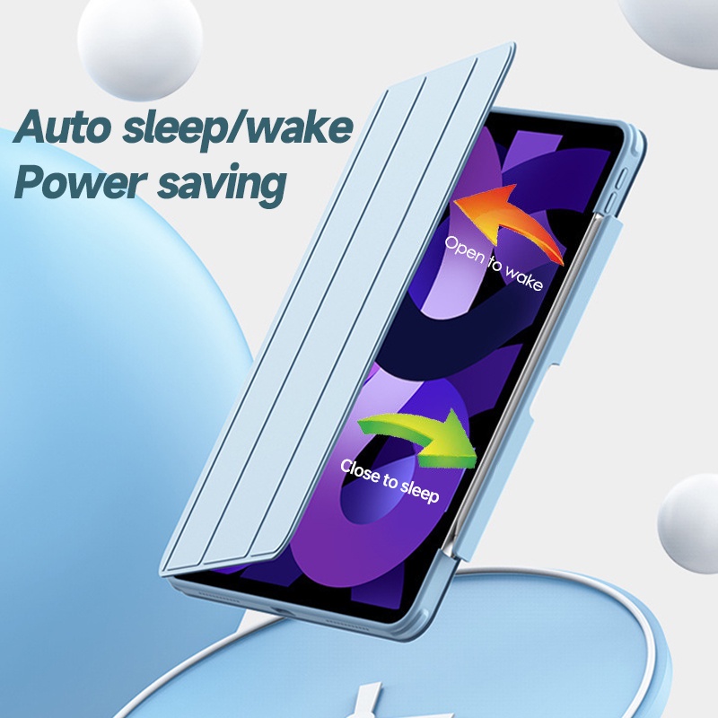 IKey Transparent Magnetic Detachable Acrylic With Drawer Pen Slot Case Casing  for iPad Pro 11 12.9 7th 8th 9th gen 10.2 Air 5 Air 4 10th gen 10.9 inch 2022 2021 2020 2018 Anti Bending Rotation Protective Cover