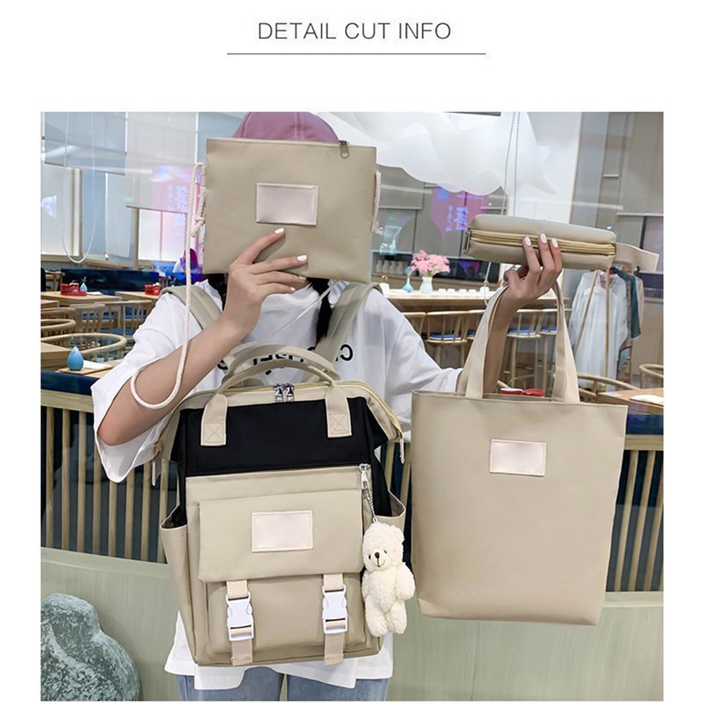 Có thể bán buôn 4 Ba Lô Đi Học Công Suất Lớn Đa Năng Bỏ Túi Sinh Viên Đại Đựng Bộ Tote Đeo Chéo Ilikebag Hàng giao ngay