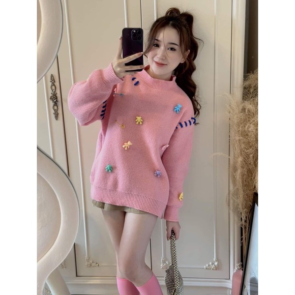 ÁO LEN CHARM GẤU 3 MÀU HÀNG QC