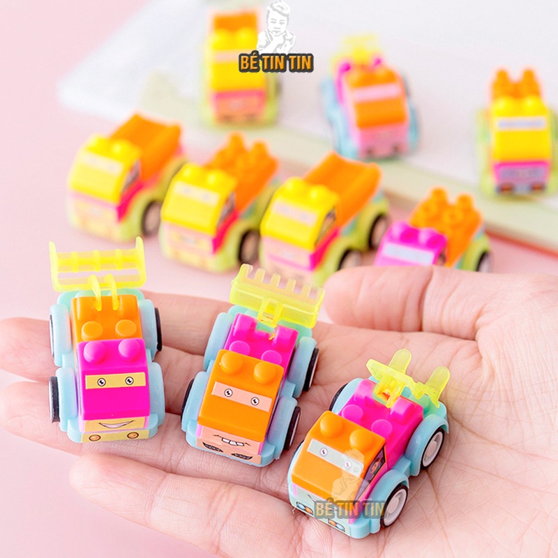 Sét Bộ đồ chơi Logo xếp hình xe cẩu, xe ô tô cảnh sát/ xe giao thông rèn luyện sự khéo léo cho bé