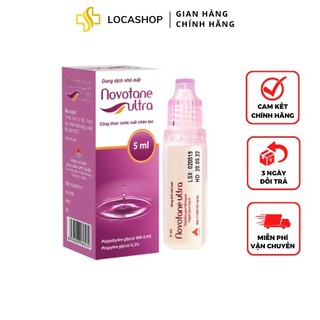 Nước nhỏ mắt nhân tạo novotane ultra giảm khô mắt mỏi mắt không gây cay mắt lọ 5ml locashop
