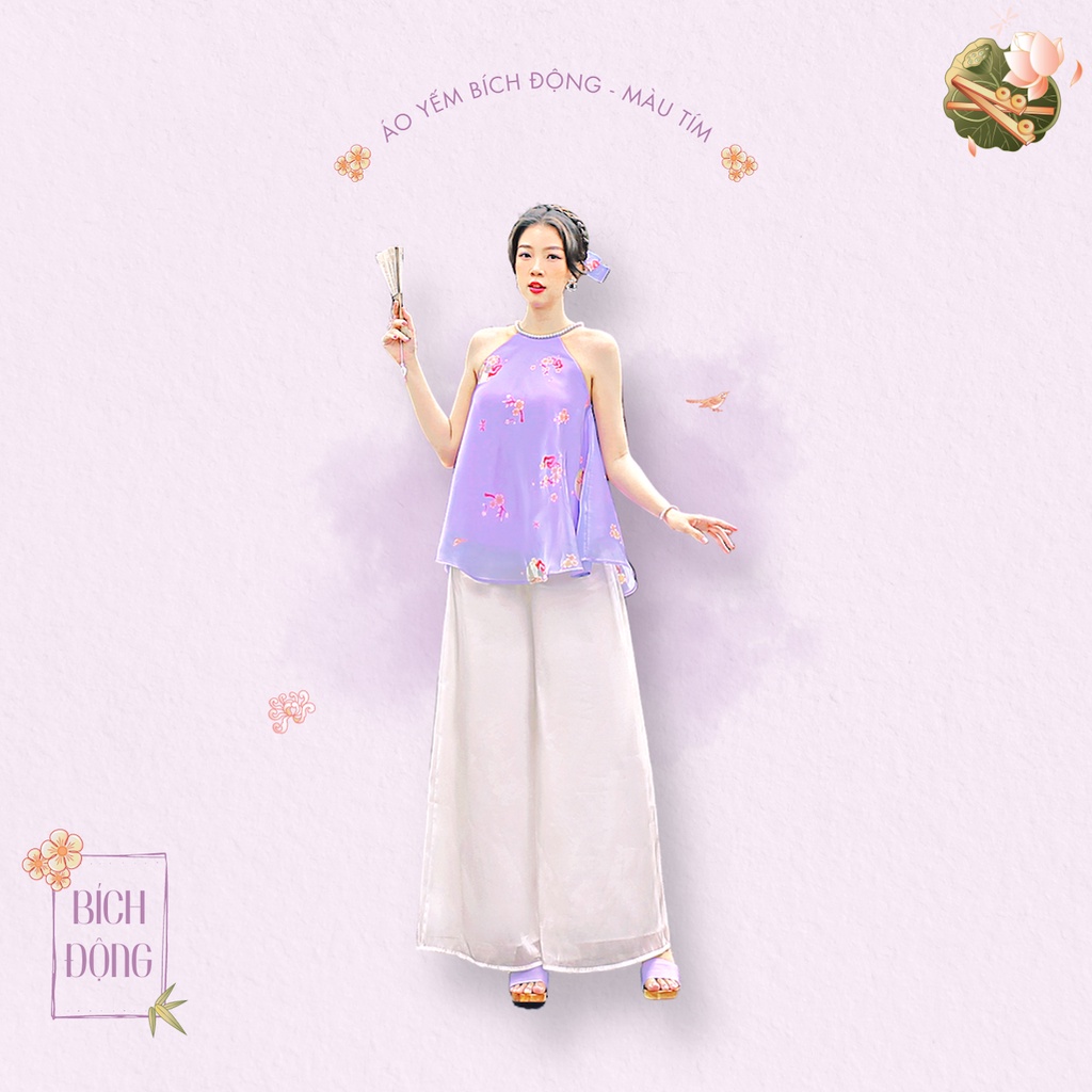 Sumire Store Áo yếm Organza Bích Động - Tím