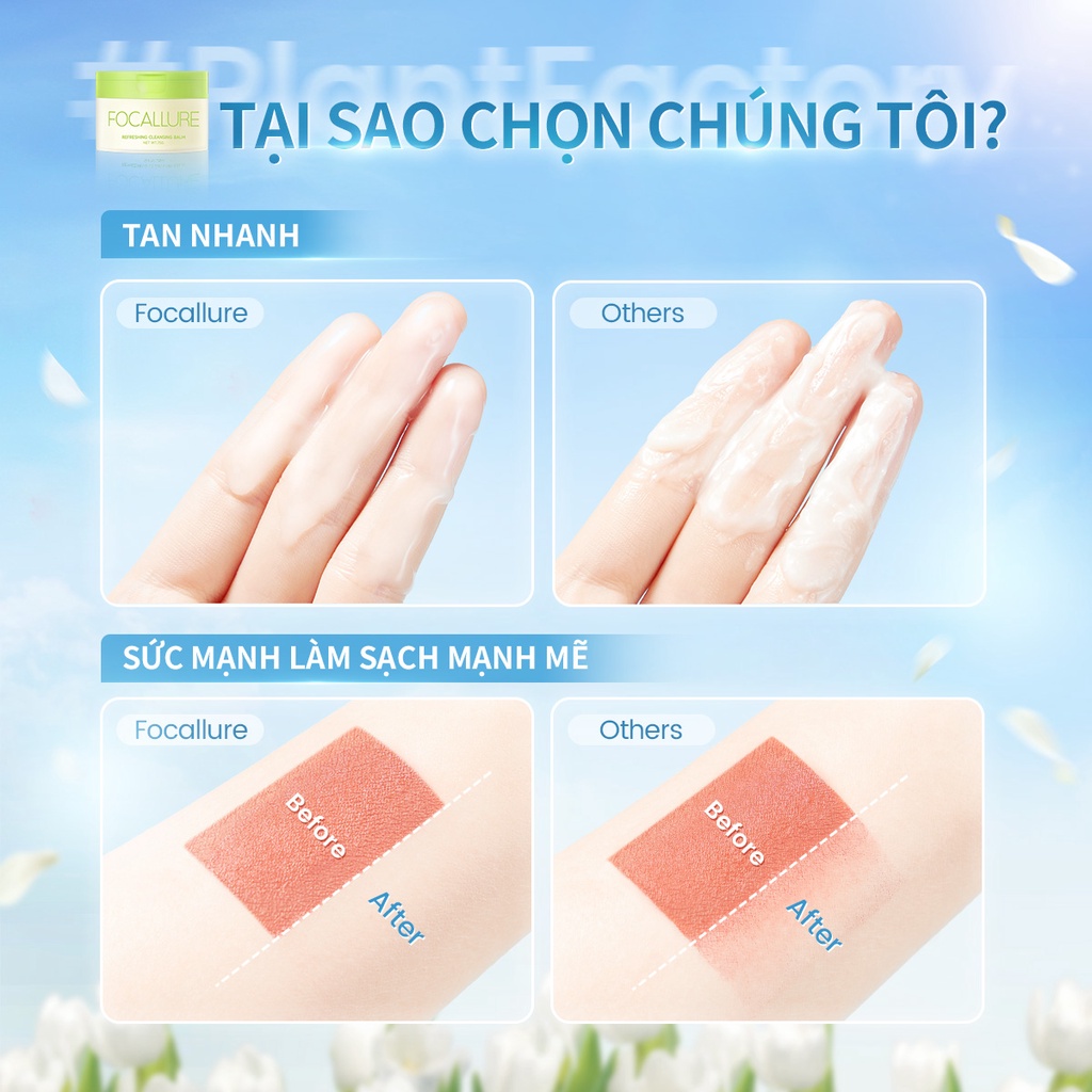 Kem Tẩy Trang Chiết Xuất Thực Vật Làm Sạch Sâu 75ml 10X Dưỡng Ẩm Không Gây Kích Ứng 75g Hiệu Focallure