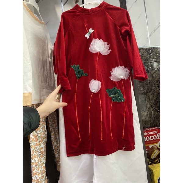 Áo dài Sen Kèm mấn cho bé