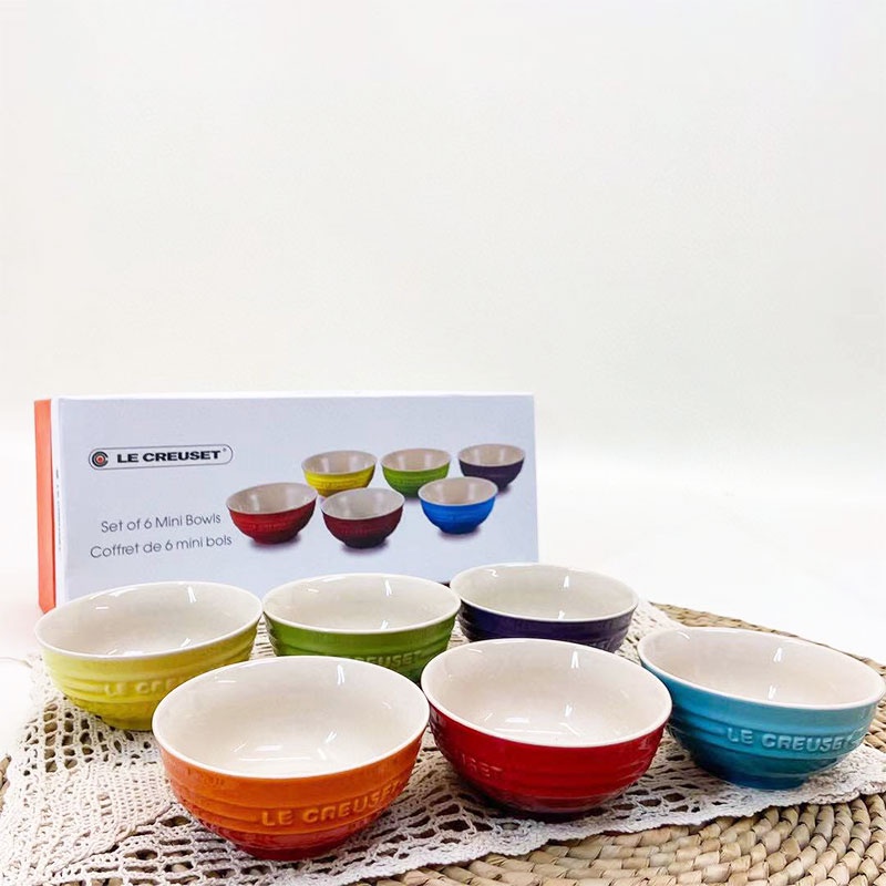 Bộ bát ăn cơm 6 cái le creuset 12cm thương hiệu Pháp - Le Creuset 4.75" 12oz 350ml rice bowl
