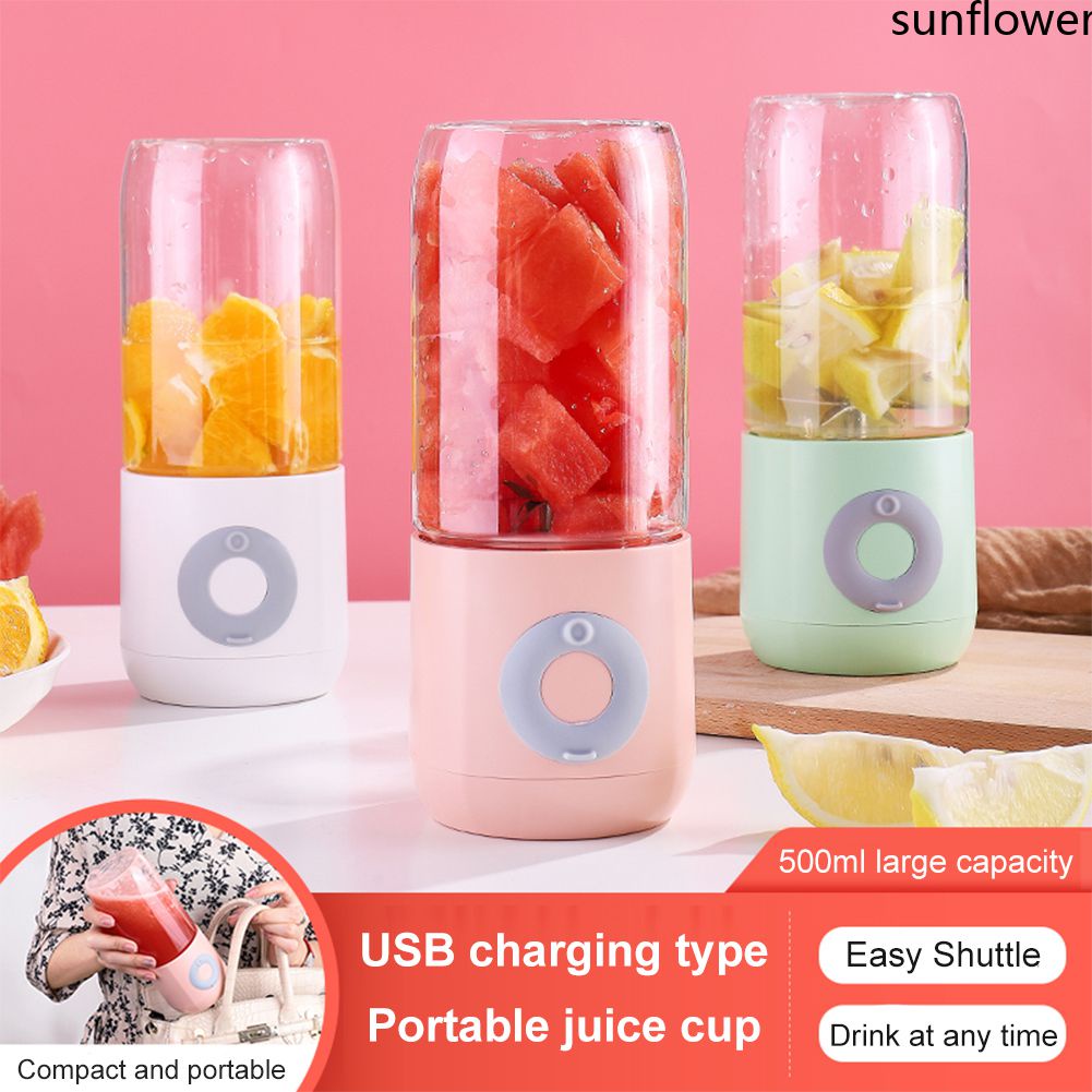Máy Ép Trái Cây Gia Dụng Cầm Tay 500Ml Máy Ép Nước Ngọt Rau Củ Chiên Sạc Điện Cho Học Sinh Máy Cắt Sáu Lá Đầu Cốc Ép Trái Cây-Sun. Vn