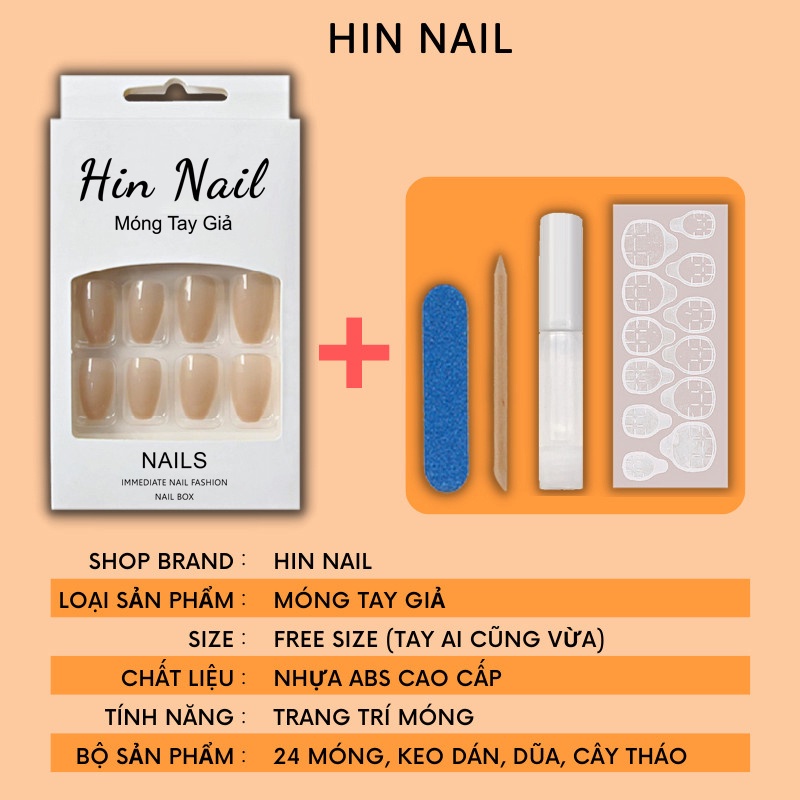 móng tay giả nail box Hin Nail móng giả kèm keo dán