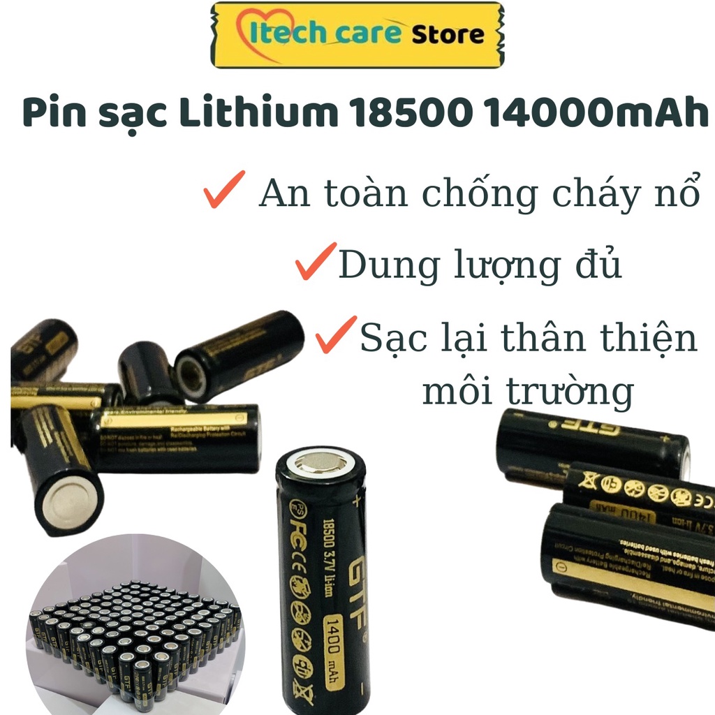 Pin 18500 1400mAh 3,7V an toàn thân thiện môi trường phù hợp nhiều thiết bị