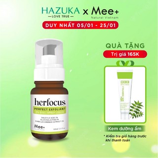 Viêm nang lông, viêm lỗ chân lông HERFOCUS - Xịt viêm nang lông 2% BHA 100ml Mee Natural giảm mụn lưng thâm lưng