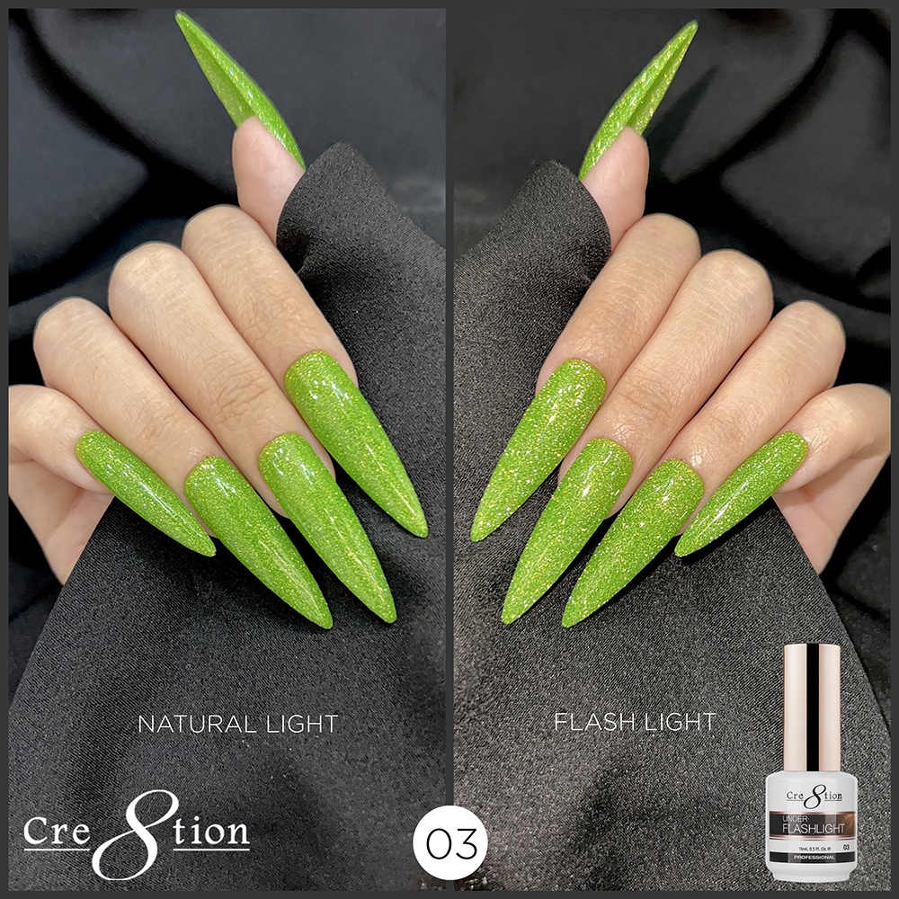 New -Sơn gel kim tuyến siêu lấp lánh Under Flashlight hãng Cre8tion 15ml