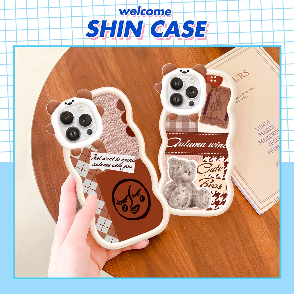 Ốp lưng iphone viền gấu sóng Letter 6/6plus/6s/6splus/7/7plus/8/8plus/x/xs/11/12/13/14/pro/max/promax/plus/shin/case