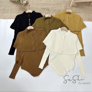 set áo len hai chi tiết dày dặn màu basic