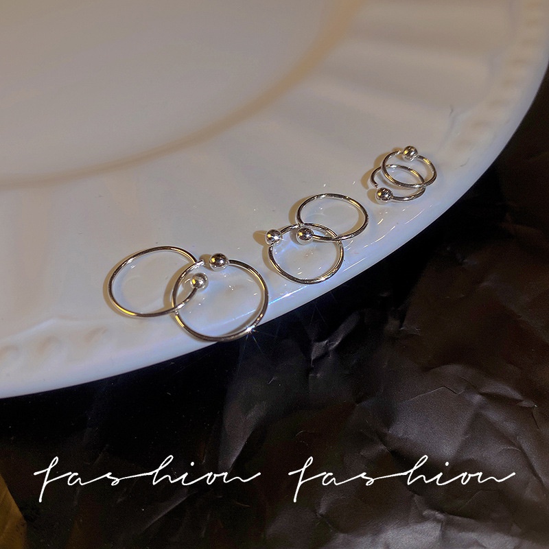 Bông Tai Thép Titan Hình Cục Xương Phong Cách Hàn Quốc Mới