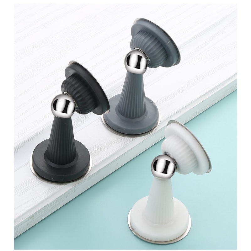 Hít chặn cửa nam châm 2 CHI TIẾT SILICON chống va đập, chốt chặn cửa thông minh CHỐNG ỒN không cần khoan tường tiện lợi