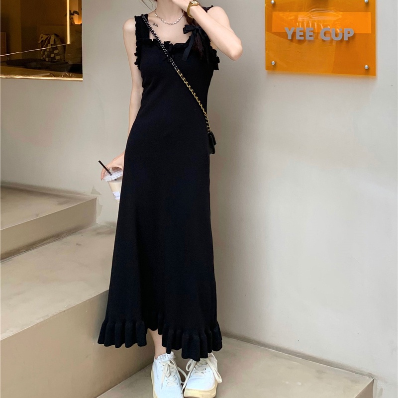 Đầm Hai Dây Dệt Kim Dài Vừa Thời Trang Hàn Quốc Gợi Cảm Hàng Mới Dành Cho Bạn Nữ