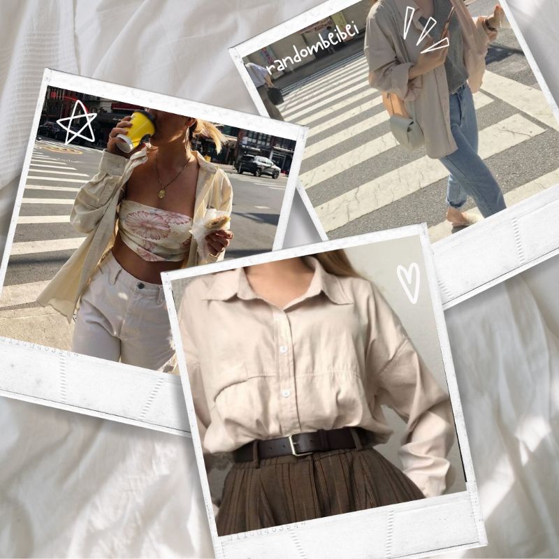 𝐑𝐀𝐍𝐃𝐎𝐌𝐁𝐄𝐈𝐁𝐄𝐈 ÁO SƠ MI PHONG CÁCH VINTAGE 'DARK ACADEMIA' LE CROISSANT