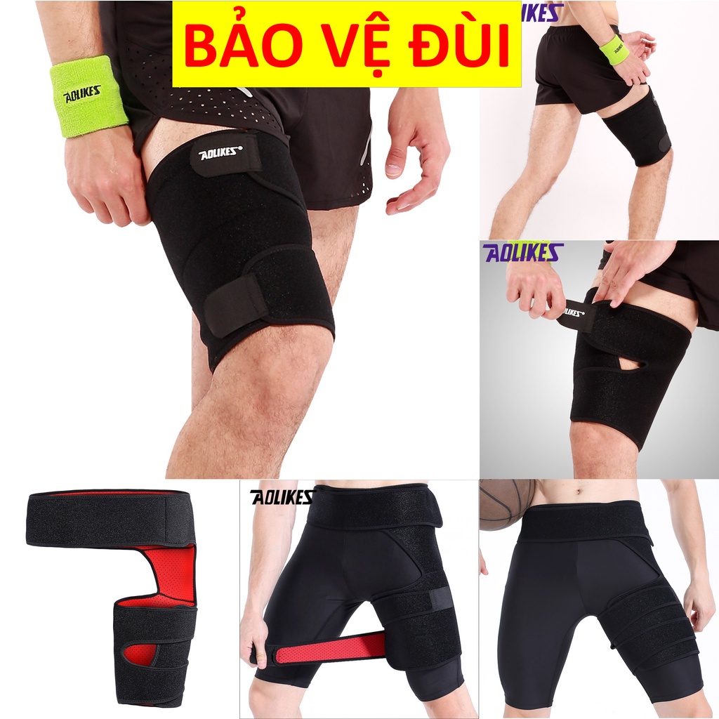Đai bó đùi chính hãng Aolikes 7956 7958 Đai quấn bảo vệ đùi chống căng cơ Quấn đùi Băng quấn đùi magic