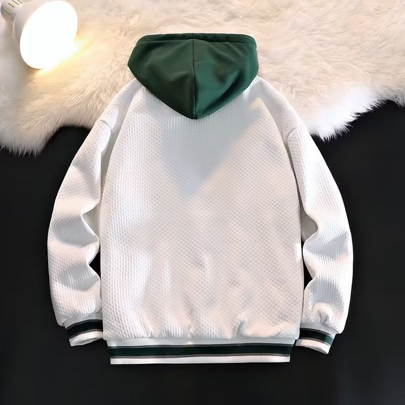 Áo Khoác Bóng Chày Ngắn Giả Hai Lớp Có Mũ Trùm Dáng Rộng Thời Trang Xuân Thu Hàng Mới Dành Cho Cặp Đôi