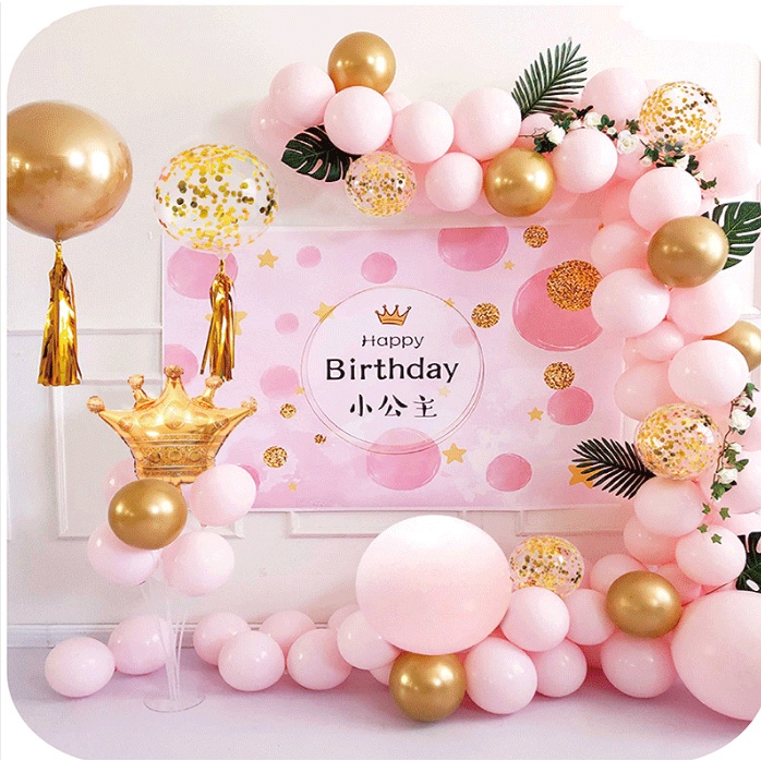 [Hàng sẵn] Set Bong Bóng Trang Trí Sinh Nhật Đầy Đủ Phụ Kiện Siêu Xinh, Bong Bóng Trang Trí Sinh Nhật Cho Bé