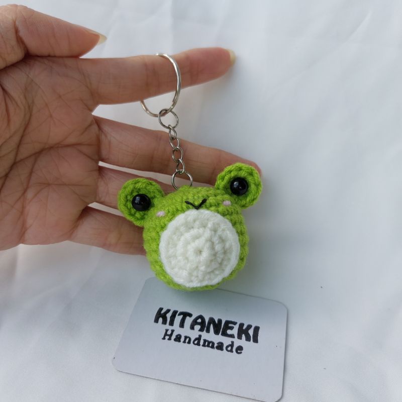 Móc khóa len ếch xanh mini handmade